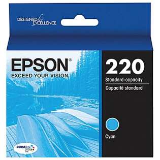 Epson 220, T220220 Genuine Original (OEM) ink cartridge, cyan, 165 pages