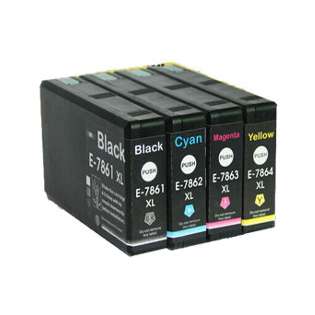 4 Pack Epson 786XL Remanufactured Ink Cartridges: 1 Each of Black, Cyan, Magenta, and Yellow