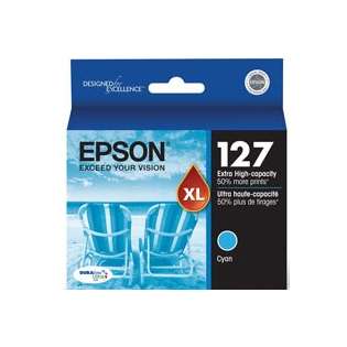 Epson 127, T127220 Genuine Original (OEM) ink cartridge, extra high capacity yield, cyan