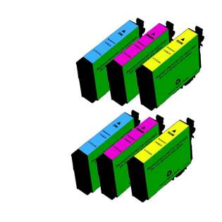 Remanufactured Epson 252XL ink cartridges, high capacity yield, 6 pack