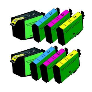 Remanufactured Epson 252XL ink cartridges, high capacity yield, 8 pack