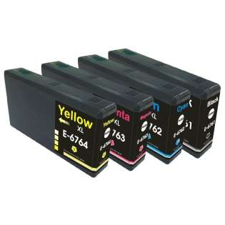 Remanufactured Epson 676XL ink cartridges, high capacity yield (pack of 4)