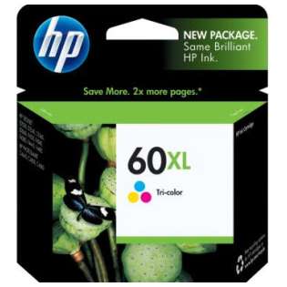 HP 60XL, CC644WN Genuine Original (OEM) ink cartridge, high capacity yield, tri-color