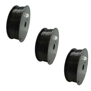 3 PACK bison3D Filament for 3D Printing, 1.75mm, 1kg/roll, Black (ABS)