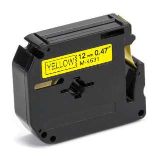 Compatible label tape for Brother M-K631 - black on yellow