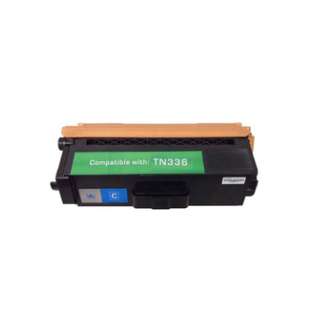 Compatible Brother TN336C toner cartridge, 3500 pages, high capacity yield, cyan
