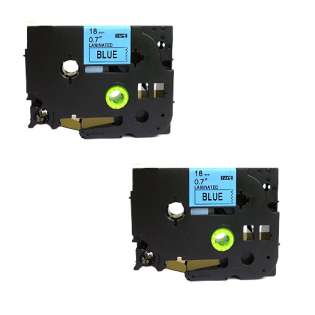 Compatible label tape for Brother TZe-541 - black on blue - 2-pack
