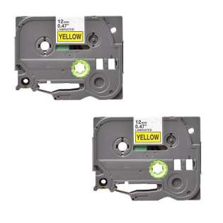 Compatible label tape for Brother TZe-631 - black on yellow - 2-pack