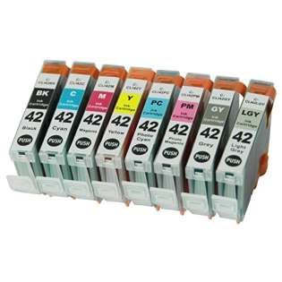Compatible Canon CLI-42 ink cartridges, 8 pack