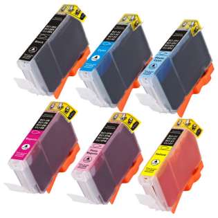 Compatible Canon CLI-8 ink cartridges, 6 pack