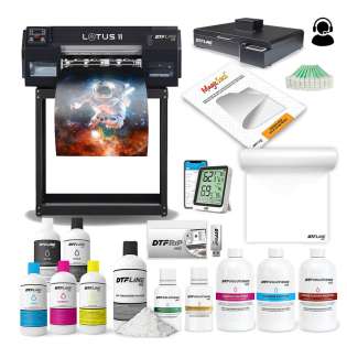 DTFLine LOTUS II MAX Direct-to-Film Printer Bundle (includes 13 DTF Printer with Dual Epson F1080 Printheads, Embedded Roll Feeder, Roll Cutter, RIP Software, Training and Onboarding, Plus Supplies, Plus Heat Station with Purifier)