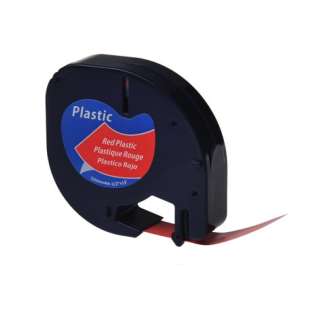 Compatible label tape for Dymo LT-100H / LT-100T / QX50 - black on red
