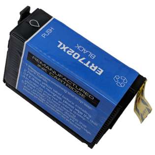 Remanufactured Epson T702XL120 (702XL) inkjet cartridge - high capacity black