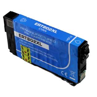 Remanufactured Epson T802XL220 (802XL) inkjet cartridge - high capacity cyan