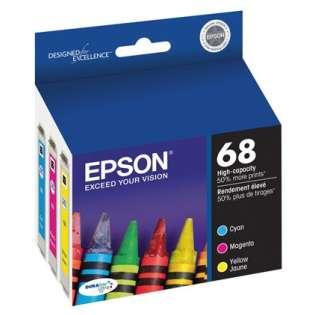 Epson 68 Genuine Original (OEM) ink cartridges (pack of 3)