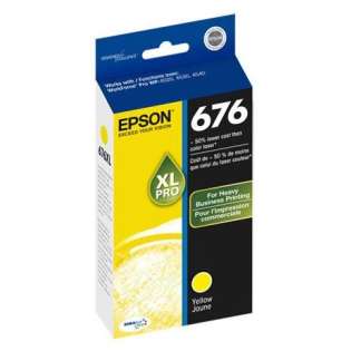 Epson 676XL, T676XL420 Genuine Original (OEM) ink cartridge, high capacity yield, yellow