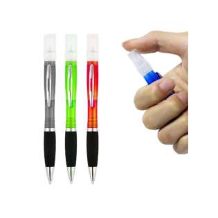 2 in 1 Design: Premium Hand Sanitizer Pen Pack (Dual Purpose - regular pen on one end, refillable sanitizer spray on the other) - contains 4 pens