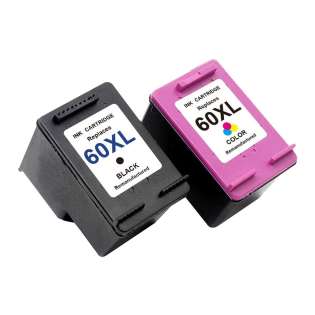 Remanufactured HP 60XL ink cartridges (pack of 2)