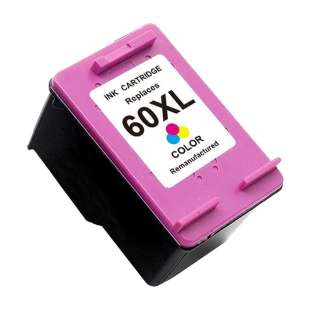 Remanufactured HP 60XL, CC644WN ink cartridge, high capacity yield, tri-color