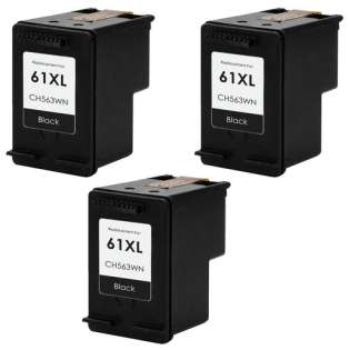 Remanufactured inkjet cartridges Multipack for HP 61XL Black - 3 pack