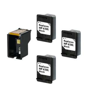 3 Plug-In Cartridges for HP 63XL (Black, 3-Plugins with an OEM printhead)