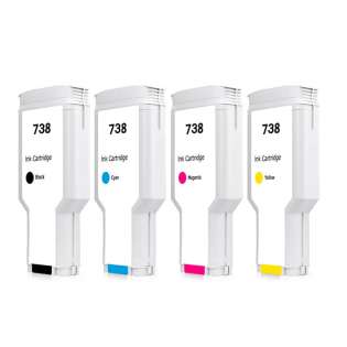 Remanufactured inkjet cartridges Multipack for HP 738 300-ml - 4-pack