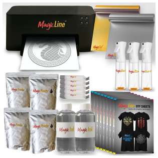 MagicLine ONE Complete HTF Printing Bundle - Includes Printer, Consumables for 800 Shirts