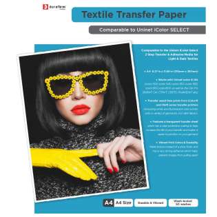 Durafirm 2 Step Transfer andamp; Adhesive Media Kit - A4 Size - includes 200 sheets (100 sets) - equivalent to Uninet iColor SELECT Transfer Media and compatible with both iColor and OKI transfer printers
