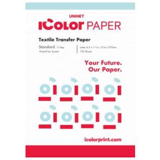 iColor Standard 2 Step -A- Transfer Media for Light andamp; Dark Textiles 8.5 in x 11 in (216 x 279mm) (Requires -B- adhesive media) - includes 100 pcs