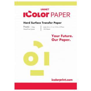 iColor Presto! 1 Step Gold Metallic Hard Surface Transfer Media 8.5 in x 11 in (216 x 279mm) - includes 100 pcs