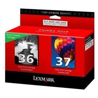 Lexmark 36, 37, 18C2229 Genuine Original (OEM) ink cartridges (pack of 2)
