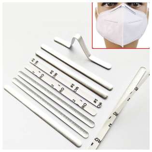 Aluminum Metal Nose Bridge Strips for DIY Face Mask Assembly (includes 3M tape)