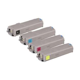 Compatible Okidata 46490604 / 46490603 / 46490602 / 46490601 toner cartridges - Pack of 4