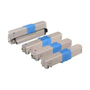 Compatible Okidata 46508704 / 46508703 / 46508702 / 46508701 toner cartridges - Pack of 4