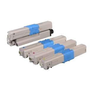 Compatible Okidata 46507504 / 46507503 / 46507502 / 46507501 toner cartridges - Pack of 4