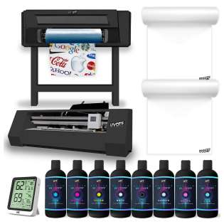 UVDTF Genesis VX Printer QUAD PRINTHEAD System (includes Software, 4 Genesis Printheads, UVDTF Films, Specialty Films (Gold/Silver), UVDTF Inks and Varnish, Genesis Cutter, Genesis Laminator, Training and Onboarding)